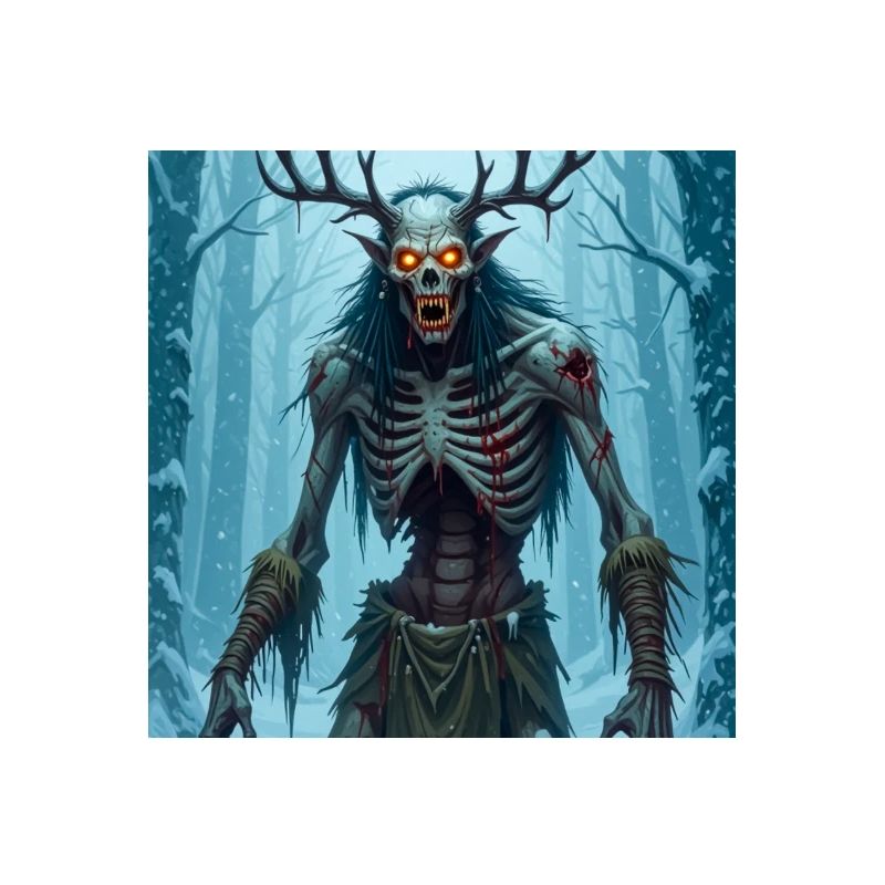 Wendigo, abgemagerter kannibalischer Dämon der Folklore