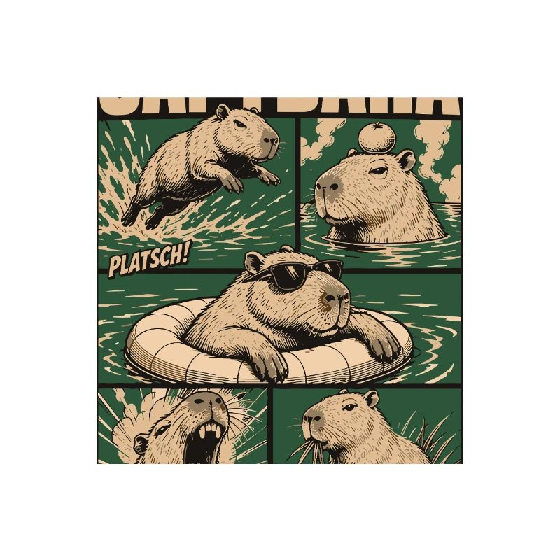 Comic Capybara Action Style