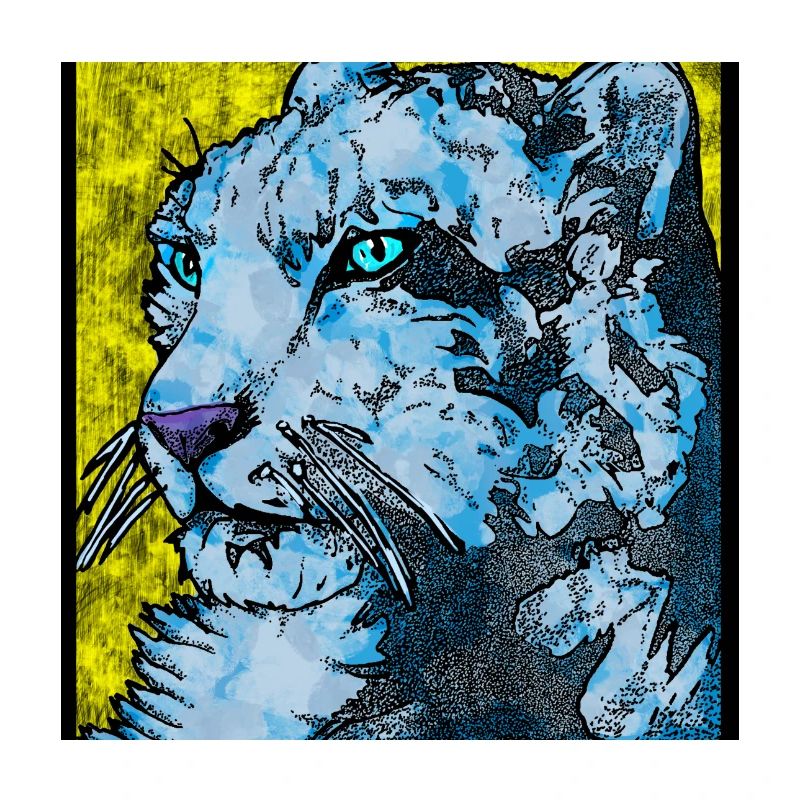 Schneeleopard nah (Bunt)