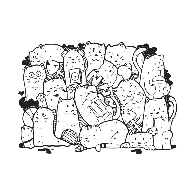 Doodle de chat mignon
