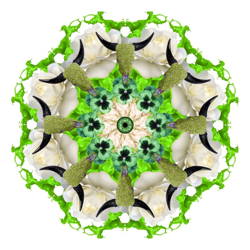 mandala de vaches vertes