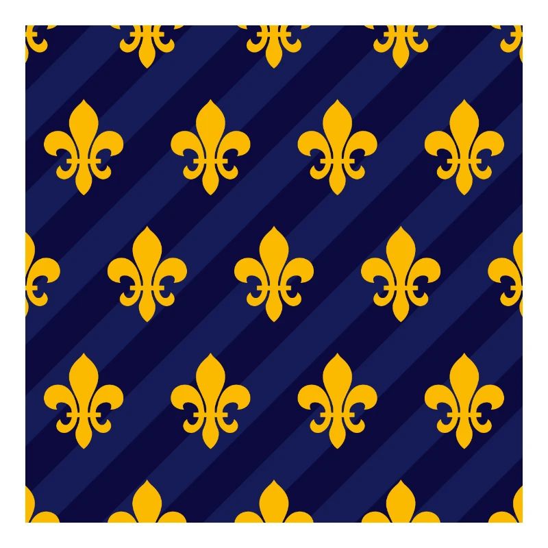 Fleur de Lys / Fleur de Lis Blau-Orange 2 Muster
