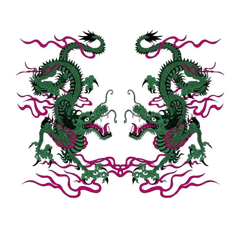 Zwei chinesische Drachen Glücksbringer