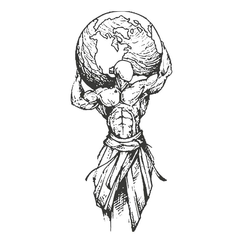 Muscle man with globe