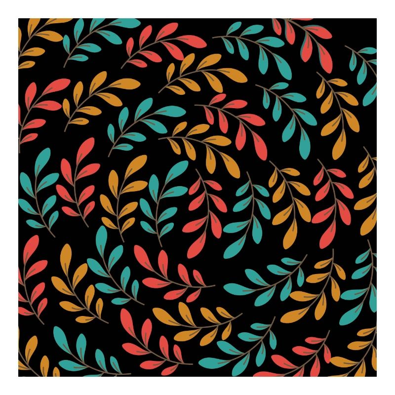 Leaves Pattern - Black Background