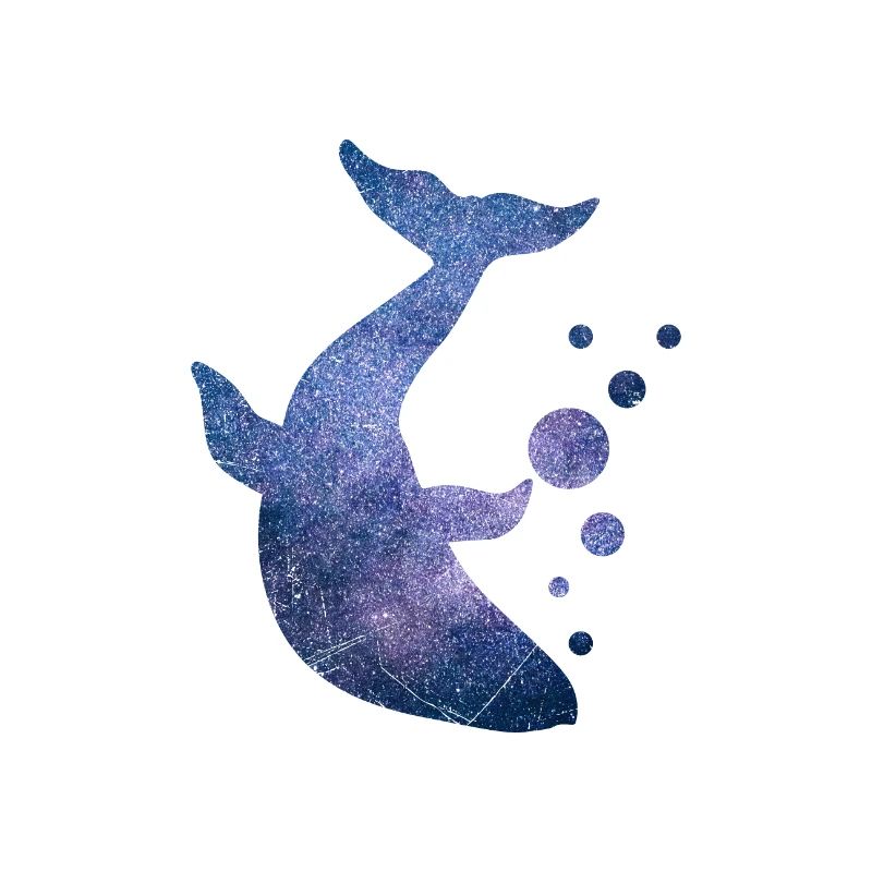 Double Exposure Whale Star Starry Sky Gift Idea
