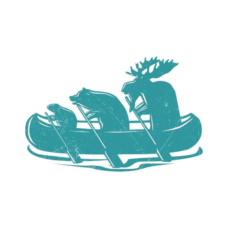 Canoe Beaver Bear Moose Canoeing Canada Gift Idea