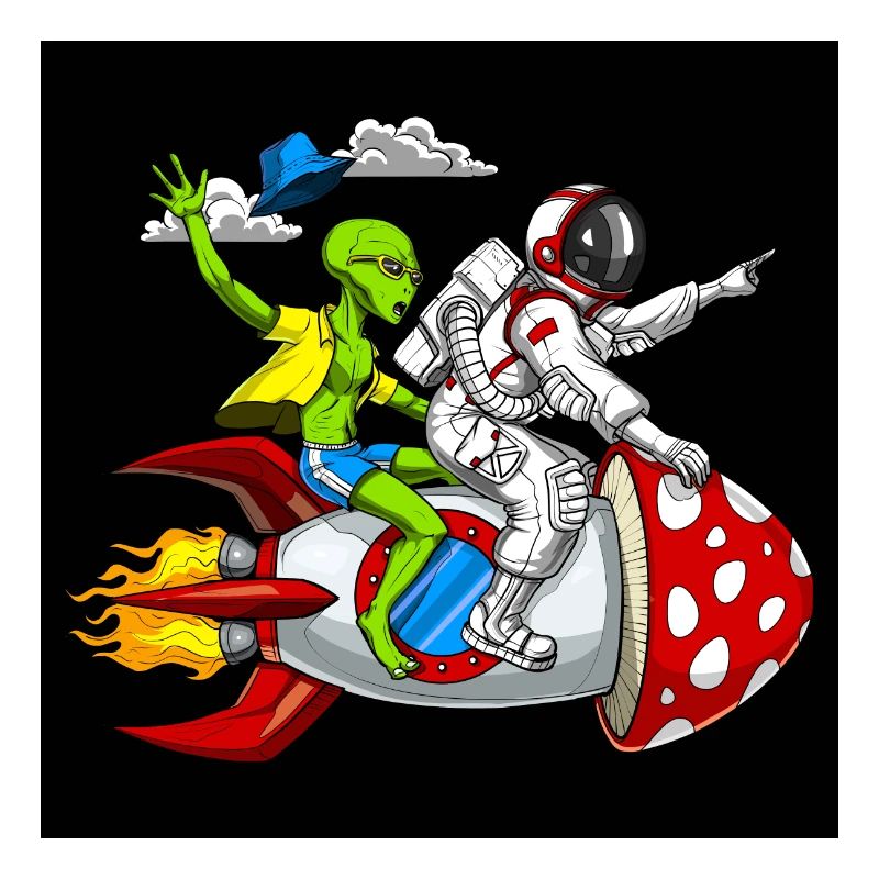 Astronaute extraterrestre spatial Mushroom Rocket