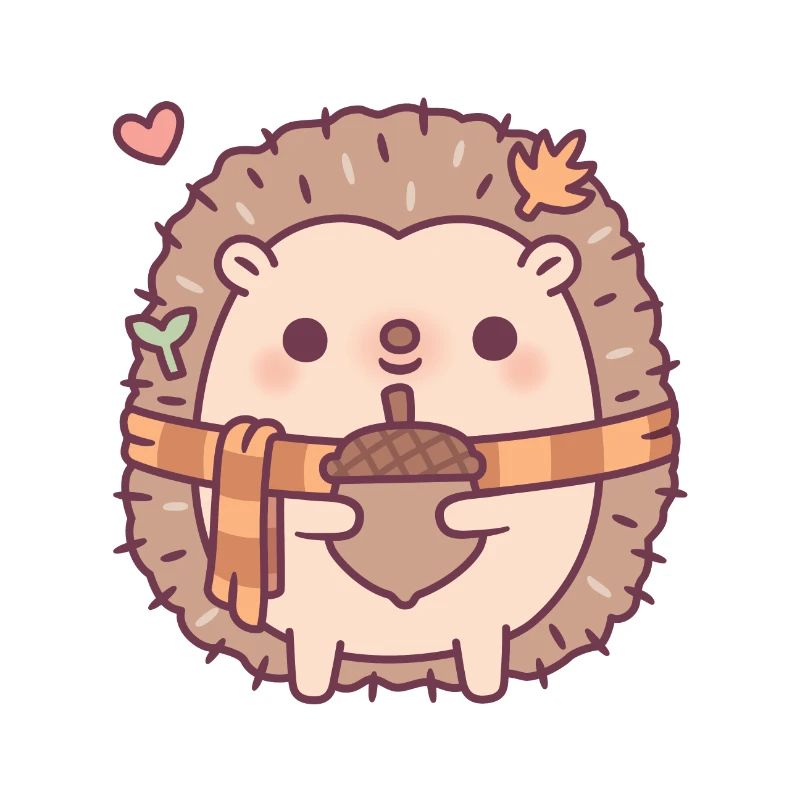 Süßer Igel Holding Eichel Herbst