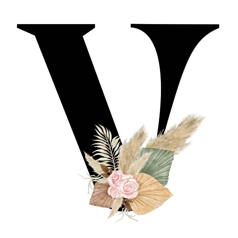 Buchstabe V Blumen