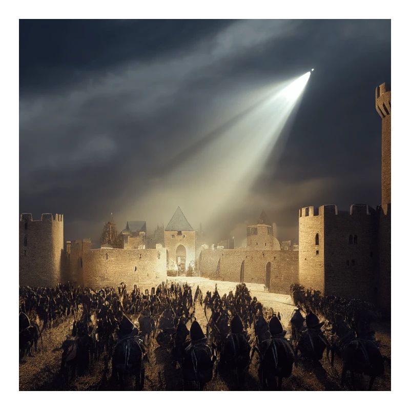 Medieval castle with army version 1