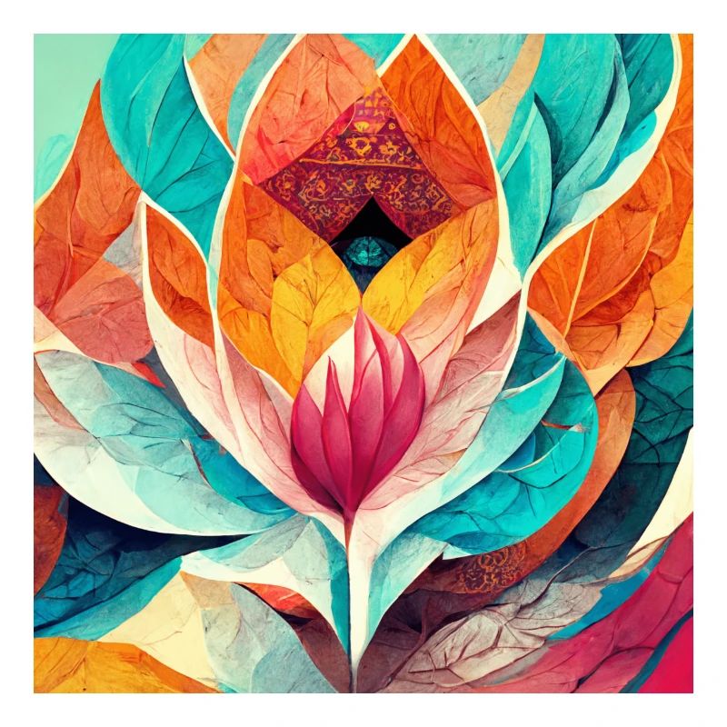 Bunte Mandala Blume Version 8