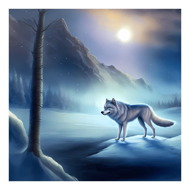 Eiswolf in der Winderlandschaft Version 2