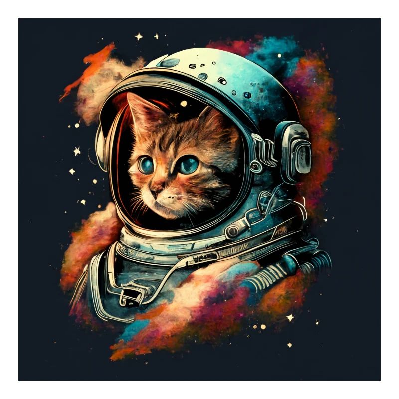 Chat cosmique dans le style aetherpunk