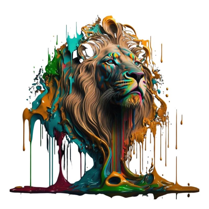 Rainbow Lion | Rainbow Lion | AI generated Art