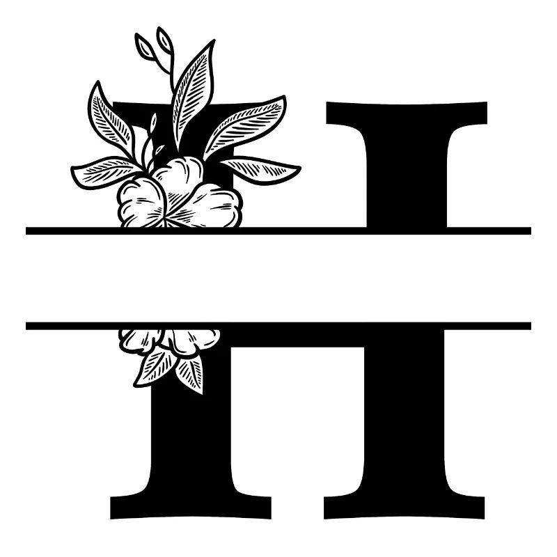 Personalized floral letter H