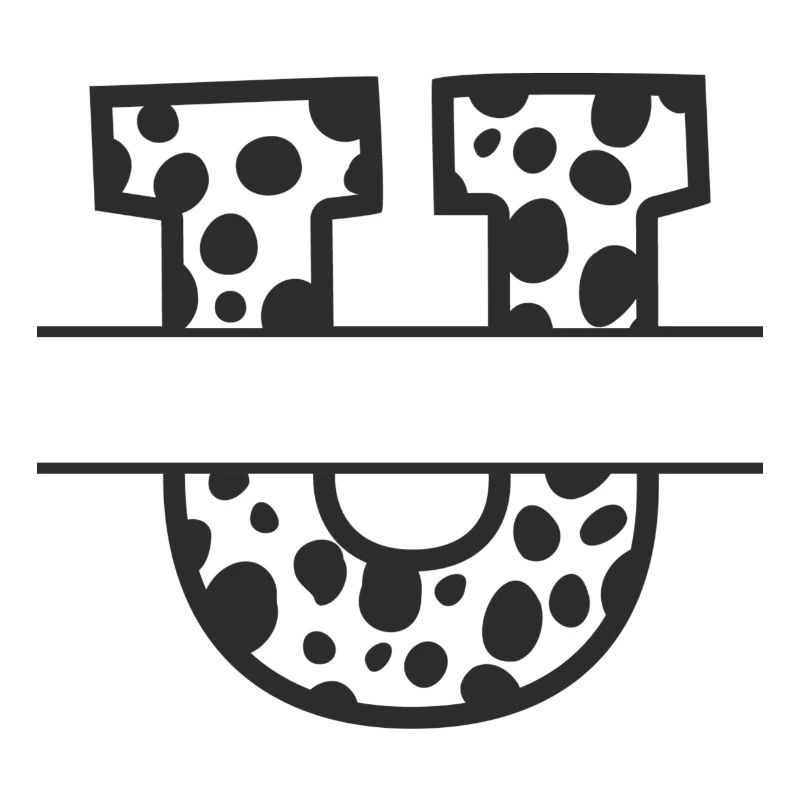 letter u custom cow pattern