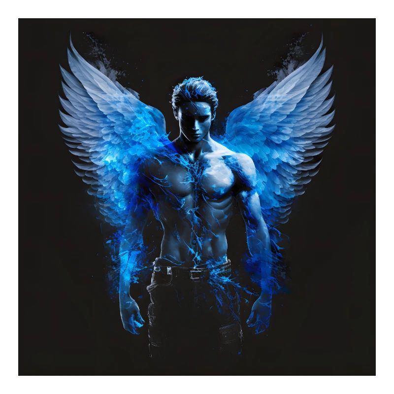 Blauer Mann Engel