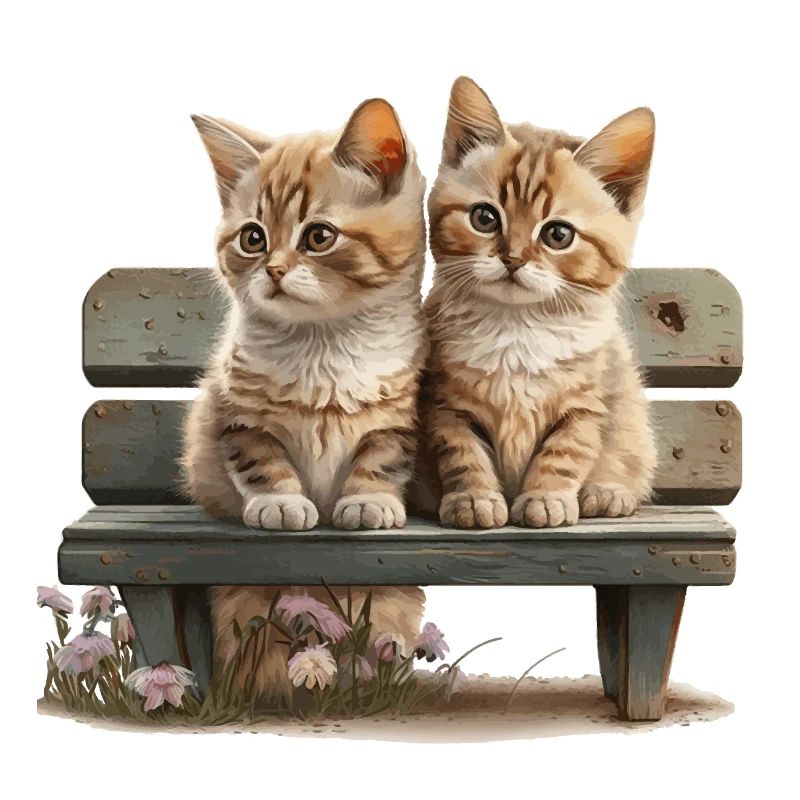 2 cats on bench gift
