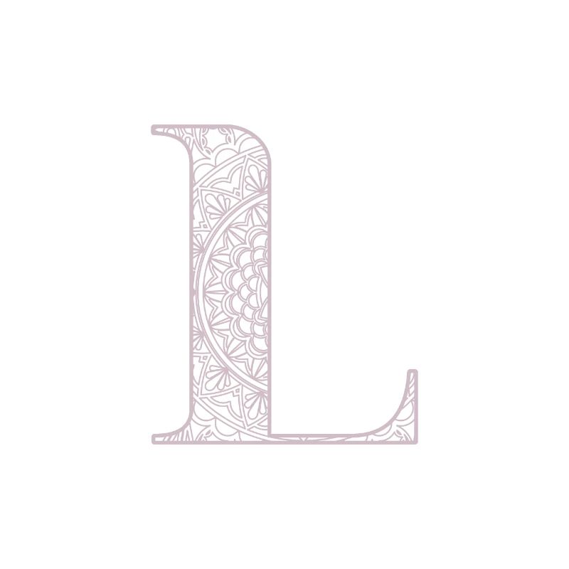 Mandala Monogram Initial in Dusky Pink - Letter L