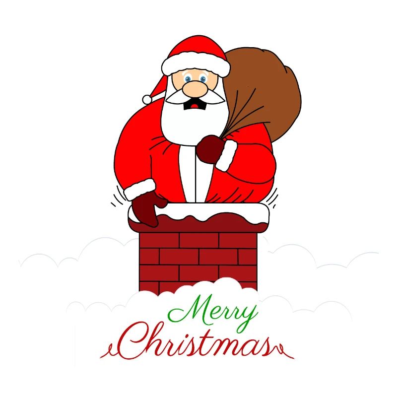 Glædelig jul sidder fast fed julemand