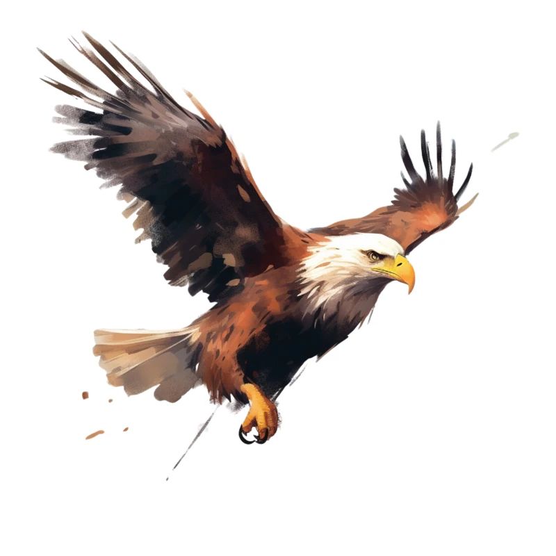 Pygargue à tête blanche en vol Design Eagle Hunting Bird