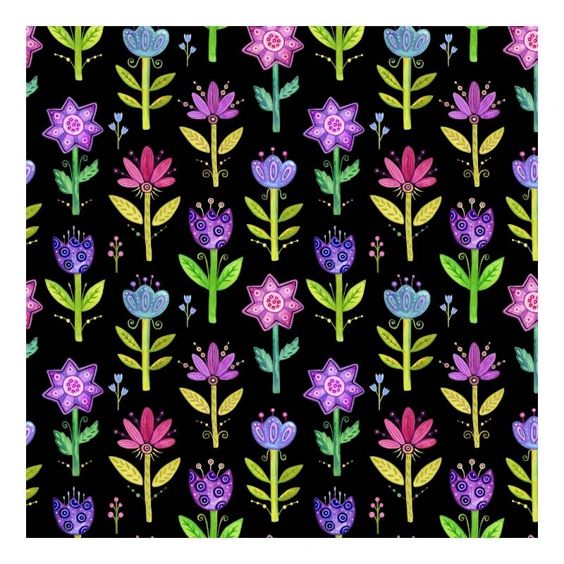 Blumen pattern, scwarzer Hintergrund