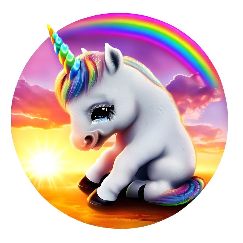 Einhorn traurig Regenbogen