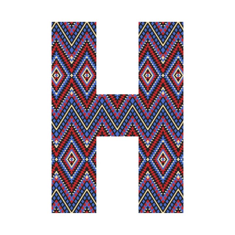 Monogram Letter H- geometric pattern