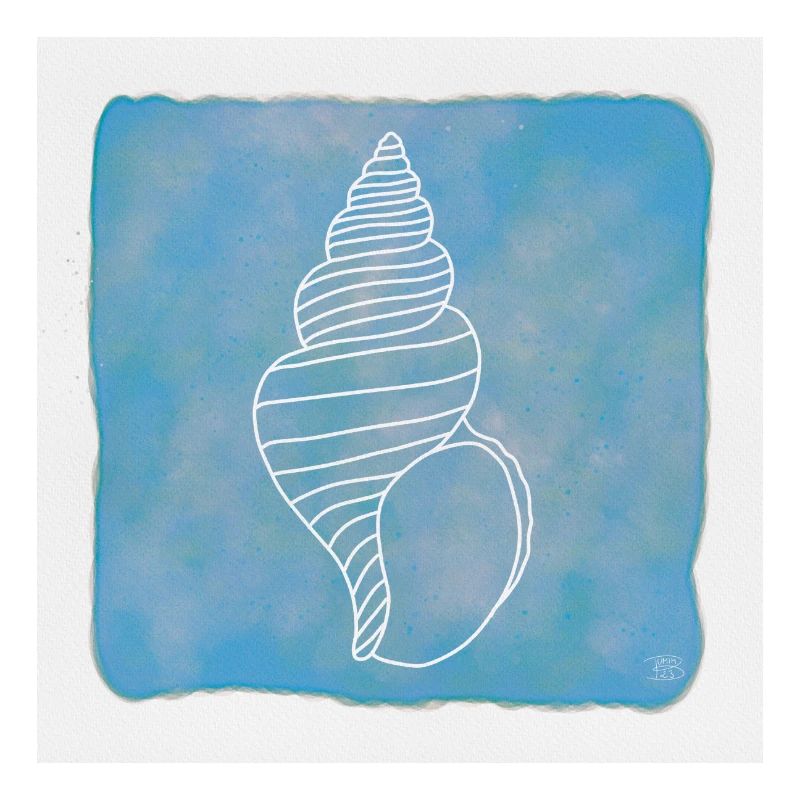 "Snail Shell", Boho Line Art Design, Shells