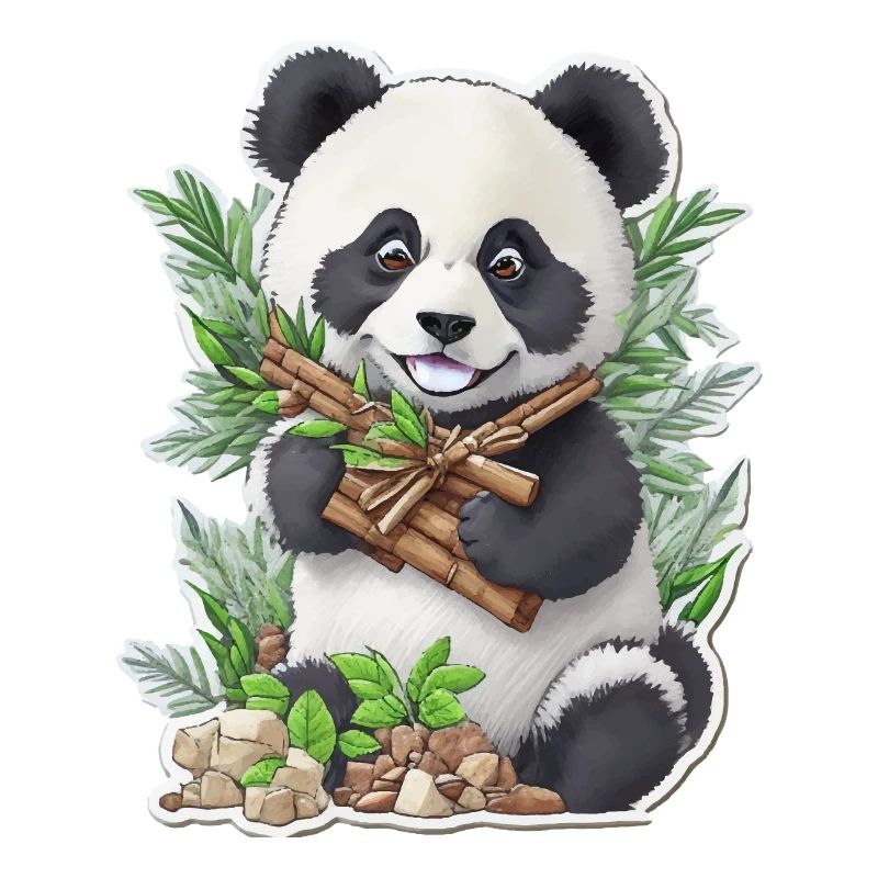 Panda Bär ißt Bambus