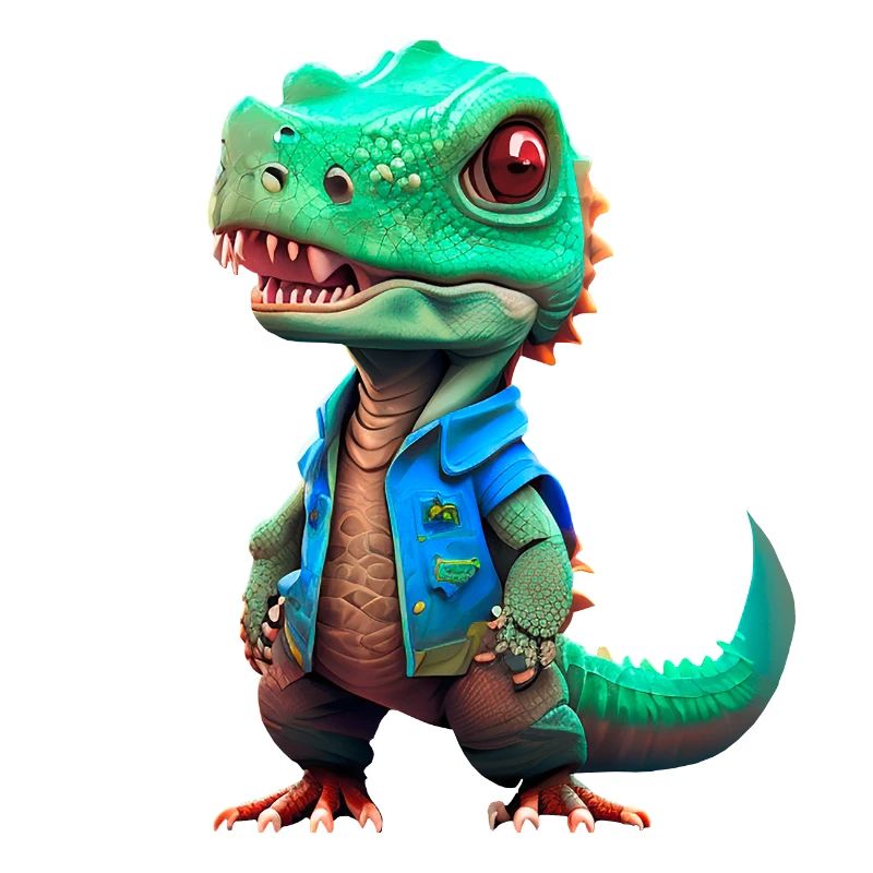 petit T-Rex en veste en jean