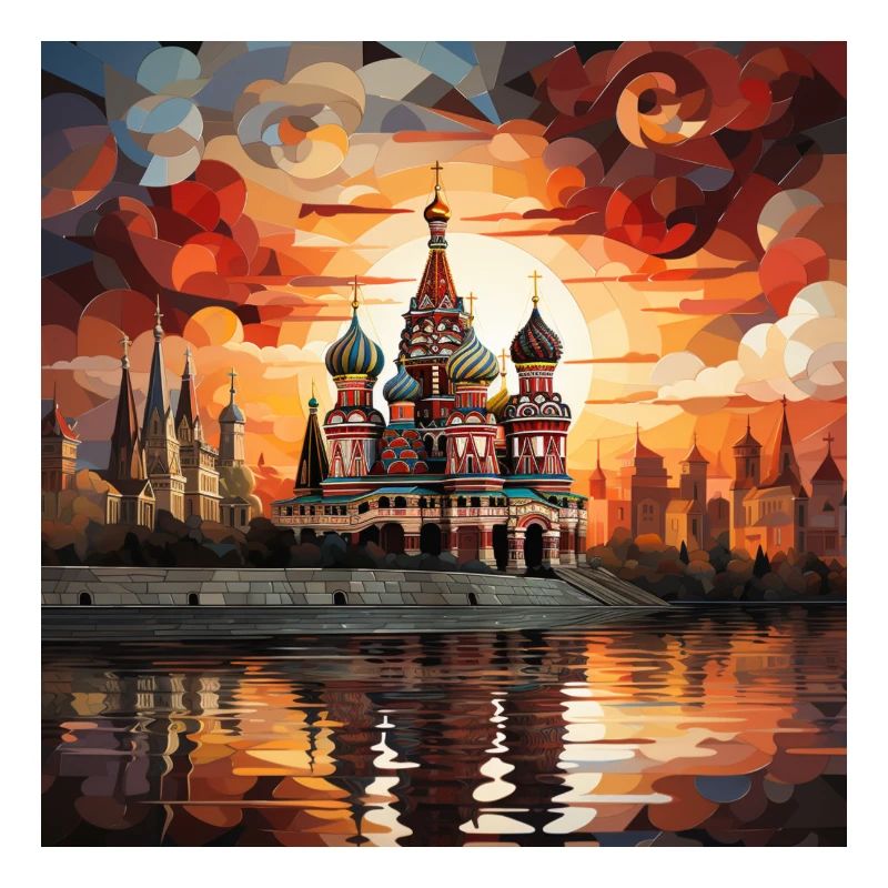 Peintures abstraites du Kremlin à Moscou, Russie