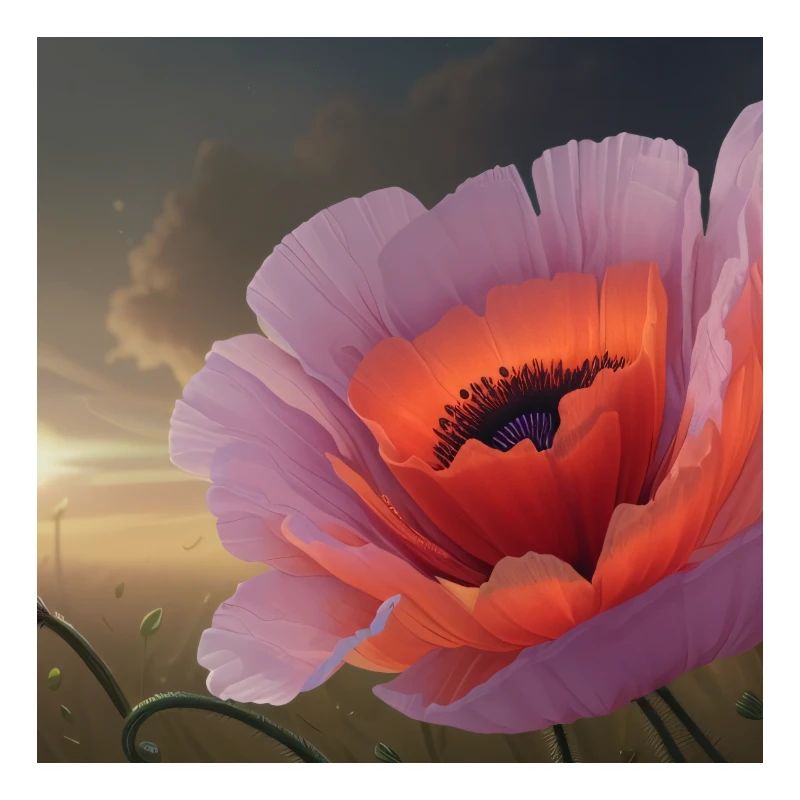 Mohnblume im Abendlicht