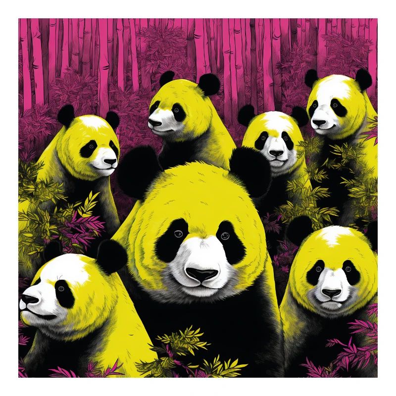 Neon-style panda