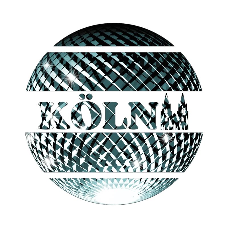 Köln Logo mit platinblauer Diskokugel