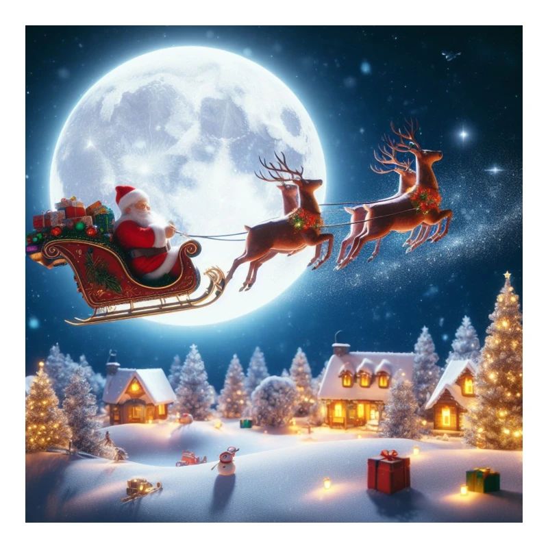 Weihnachtsmann Schlitten Rentier Weihnachtsbaum Weihnachtsgeschenke