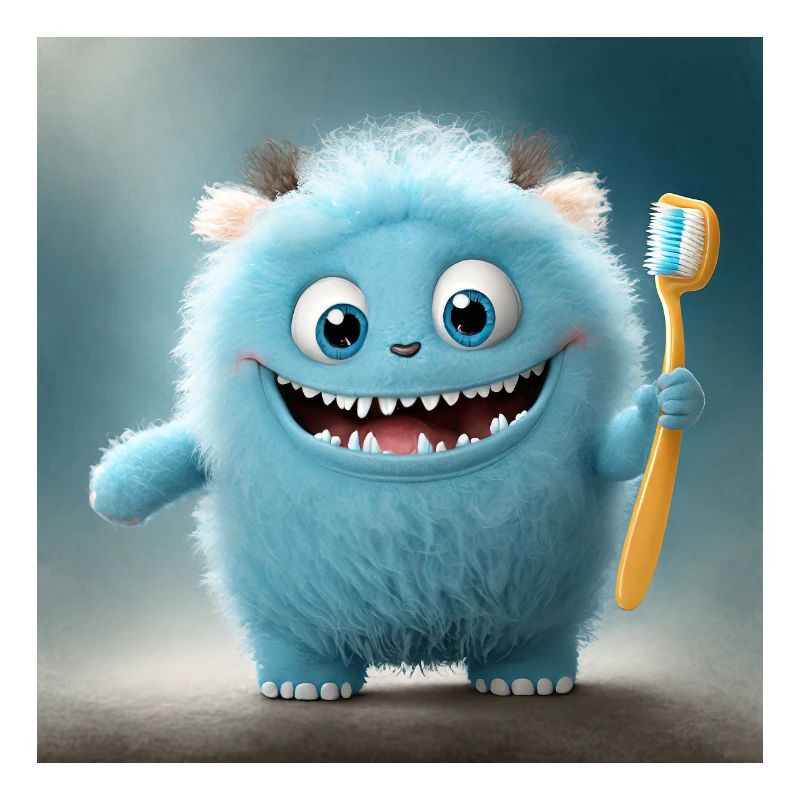 mignon petit monstre moelleux brosse à dents brosse à dents dents