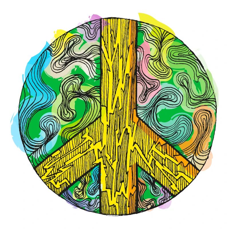 Peace - Friedenszeichen Aquarel Abstrakt