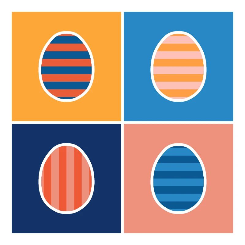 Oeufs de Pâques rayés