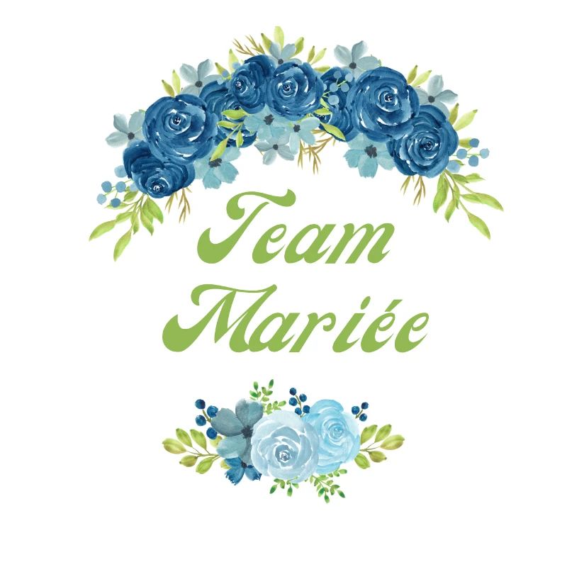 team de La mariée fleur bleu -tshirt assorti