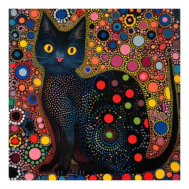 schwarze katze, katzen, bunt, tier, geschenk