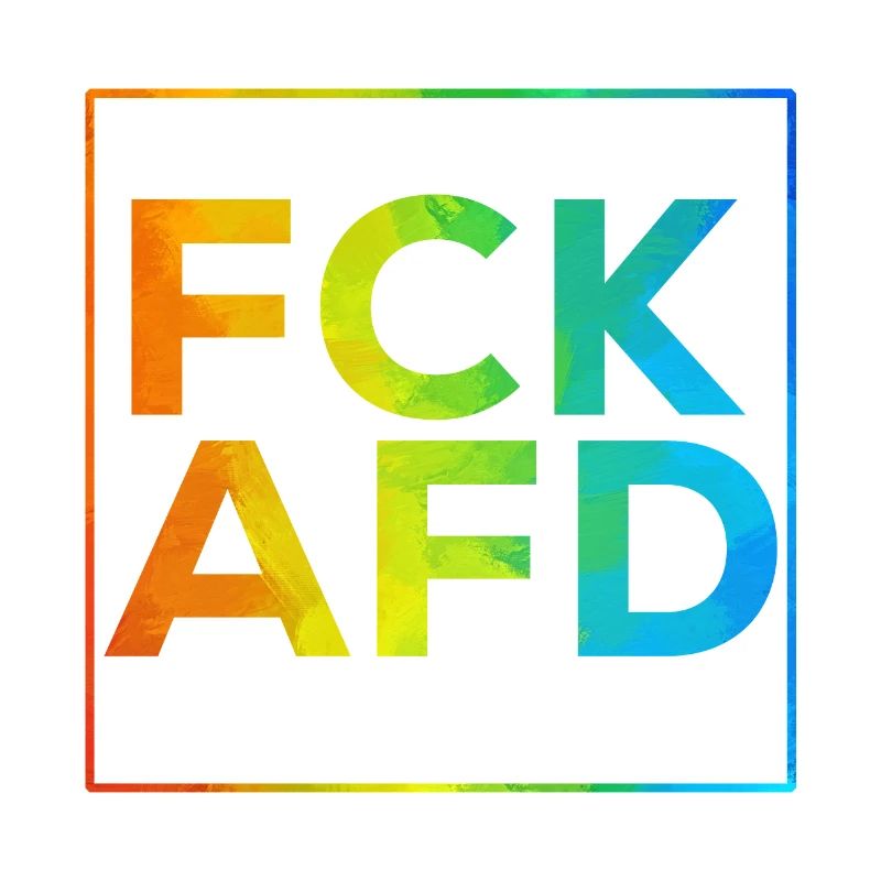 FCK AFD mit Rahmen Regenbogen