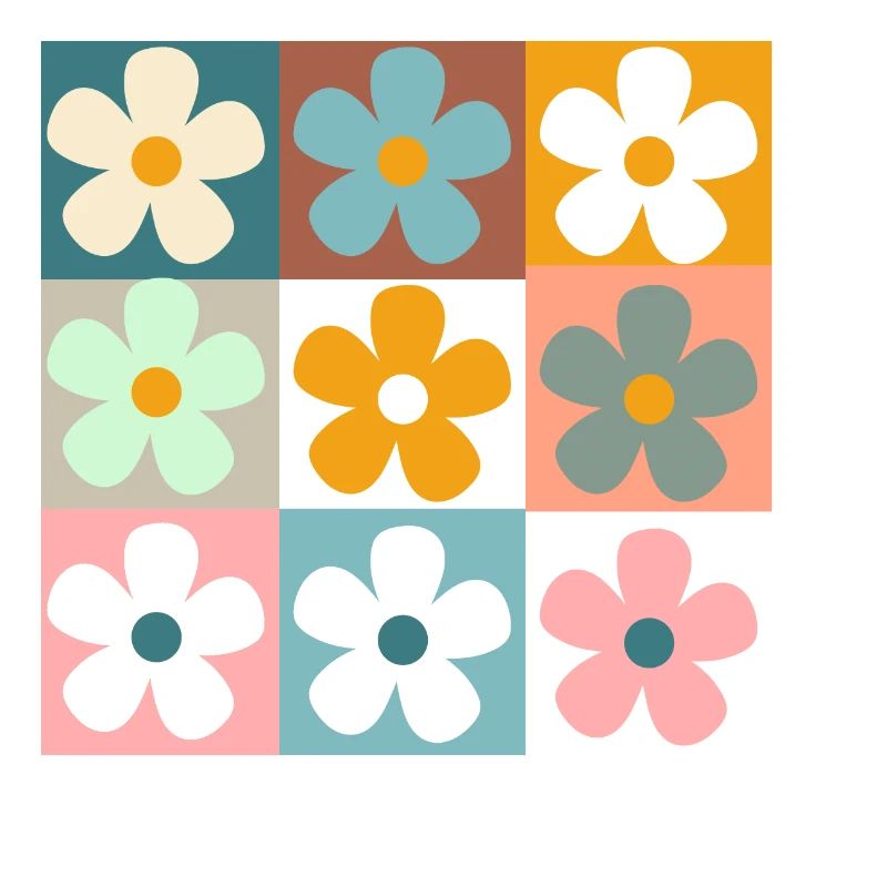 Retro Gänseblümchen Blumen