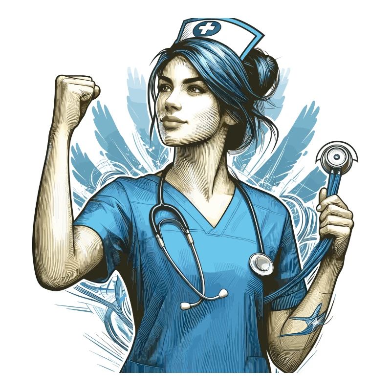 Krankenschwester Siegespose Geschenk