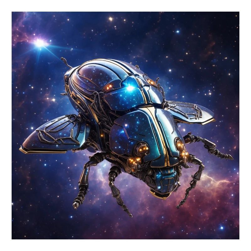 Affiche L’insecte de l’espace comme vaisseau spatial dans l’espace