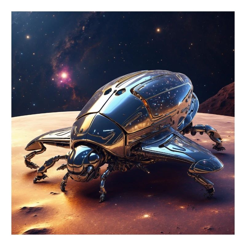 Affiche Insecte de l’espace comme vaisseau spatial sur la planète