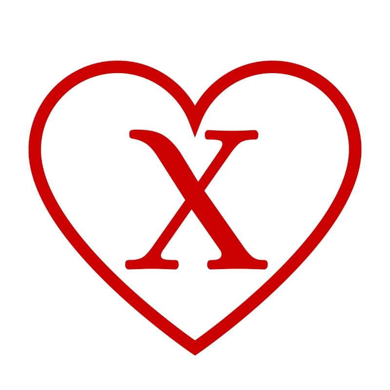 Buchstabe x Rotes Herz