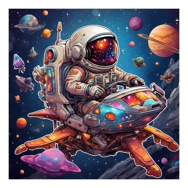 Astronaute dans un vaisseau spatial dans l’espace avec une planète