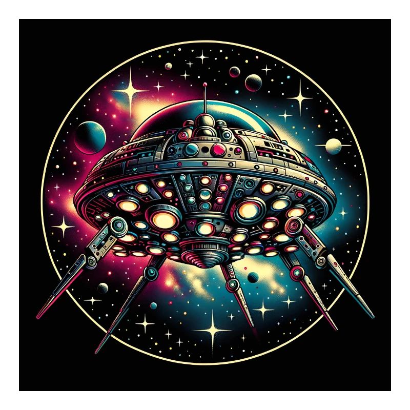 Fantastique vaisseau spatial araignée dans l’espace